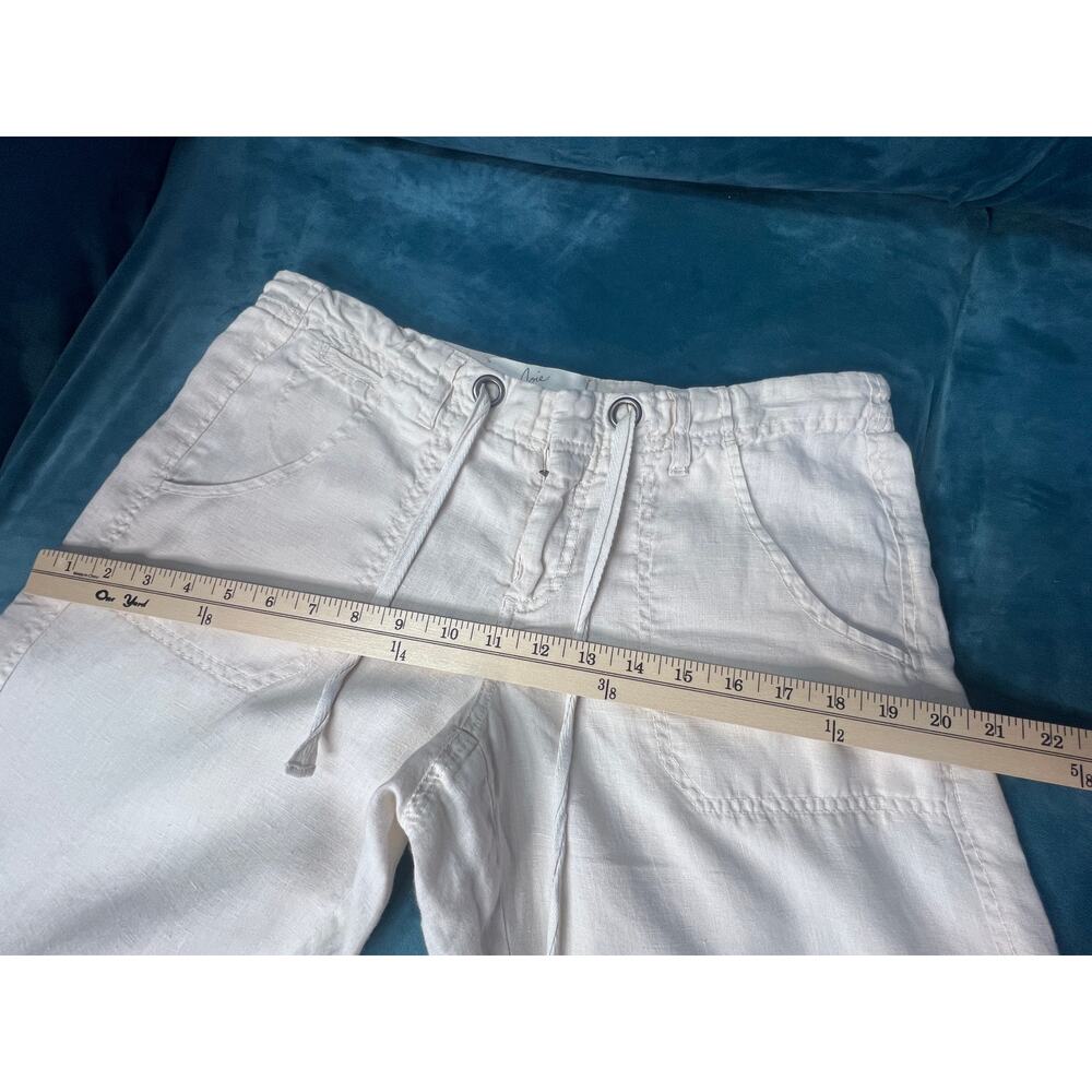 Joie 100% Linen Pants Women Size 4 Beige Drawstring Wide Leg Casual Summer - Picture 7 of 10